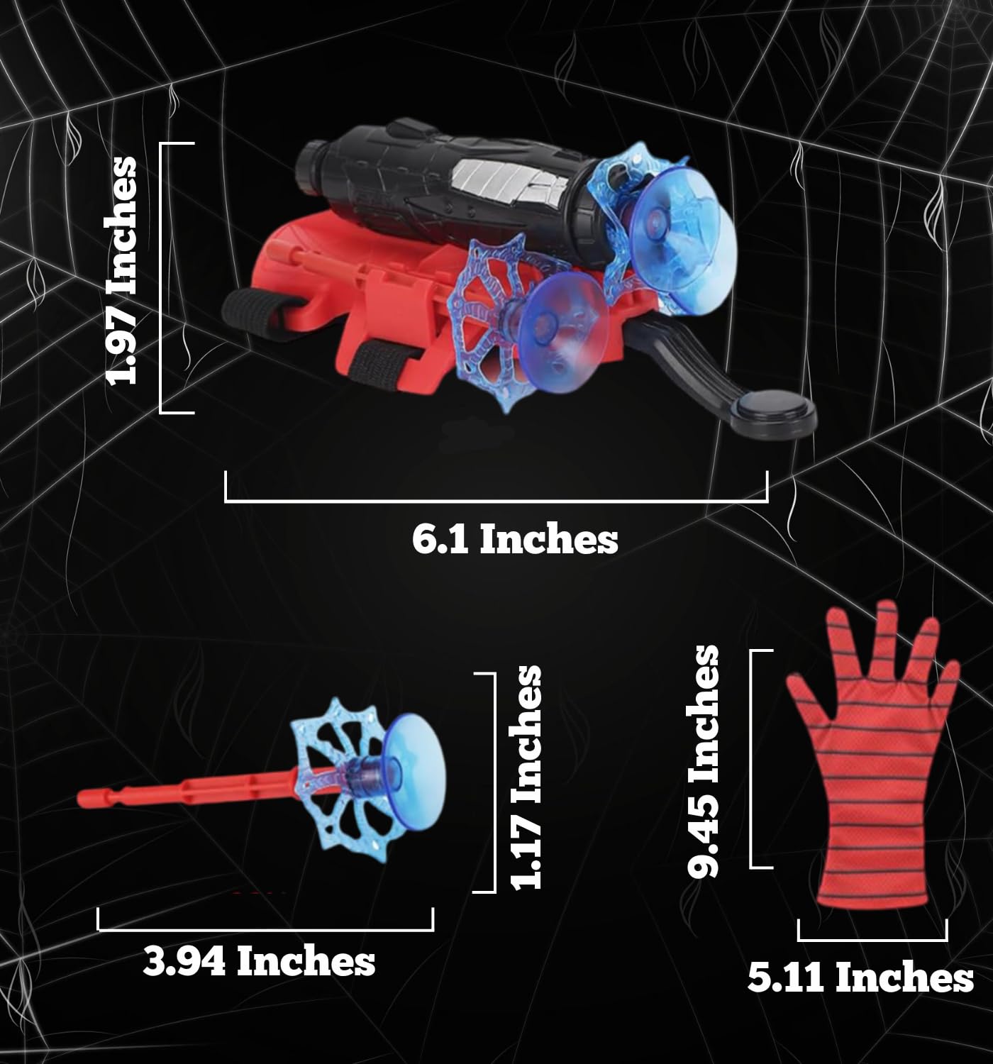 Spider Web Shooters Toy for Kids – Hero Launcher Wrist Toy Set | Fun & Educational | Sticky Wall Soft Bomb for Cosplay & Interactive Play | Birthday Gift (Pack of 1, Red) - CARTitCARTitCARTit