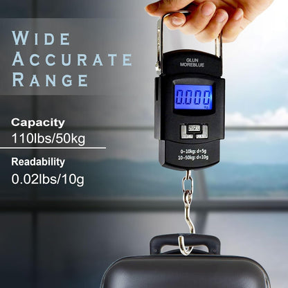 50kg Digital Luggage Weighing Scale – Portable Electronic Weight Machine with LCD Display for Travel, Flights, Home & Airport Use - CARTitCARTitCARTit