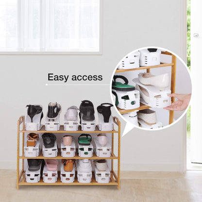 Shoe Slots Organizer Space Saver Double Deck Shoe Rack Adjustable Shoe Slots for Closet Organization (Pack of 10) (Multicolor) - CARTitCARTitCARTit