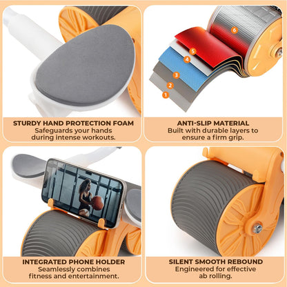 ABSolute Ab Roller – Automatic Rebound Ab Wheel for Men & Women | Home & Gym Ab Workout Equipment with Knee Mat - CARTitCARTitCARTit