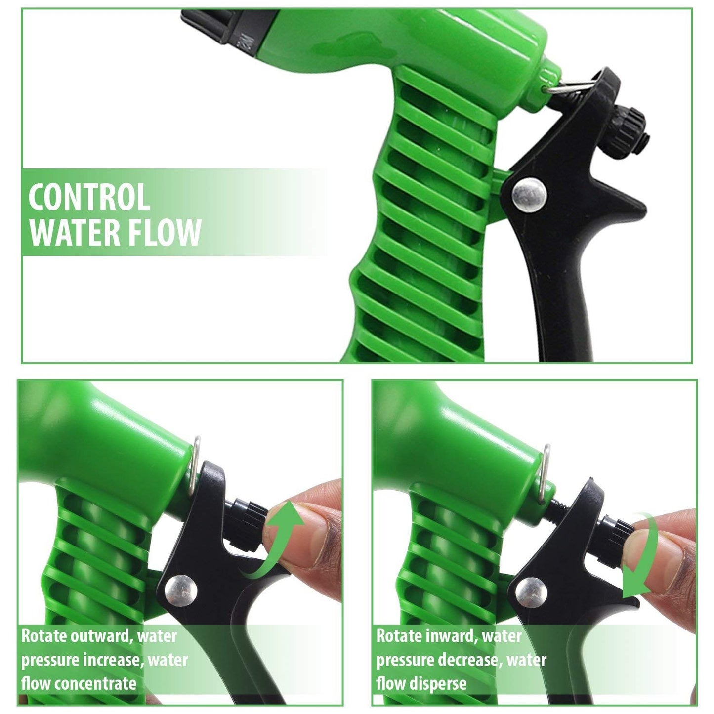 7 - Pattern High Pressure Garden Hose Nozzle – Heavy - Duty Water Spray Gun with Leak - Proof Metal Grip & Lock, Ideal for Gardening, Car & Pet Washing - CARTitCARTitCARTit
