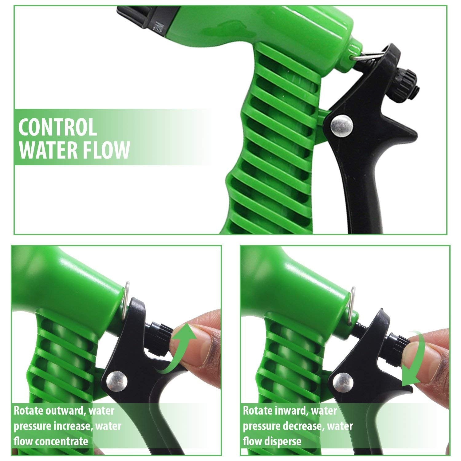 7 - Pattern High Pressure Garden Hose Nozzle – Heavy - Duty Water Spray Gun with Leak - Proof Metal Grip & Lock, Ideal for Gardening, Car & Pet Washing - CARTitCARTitCARTit