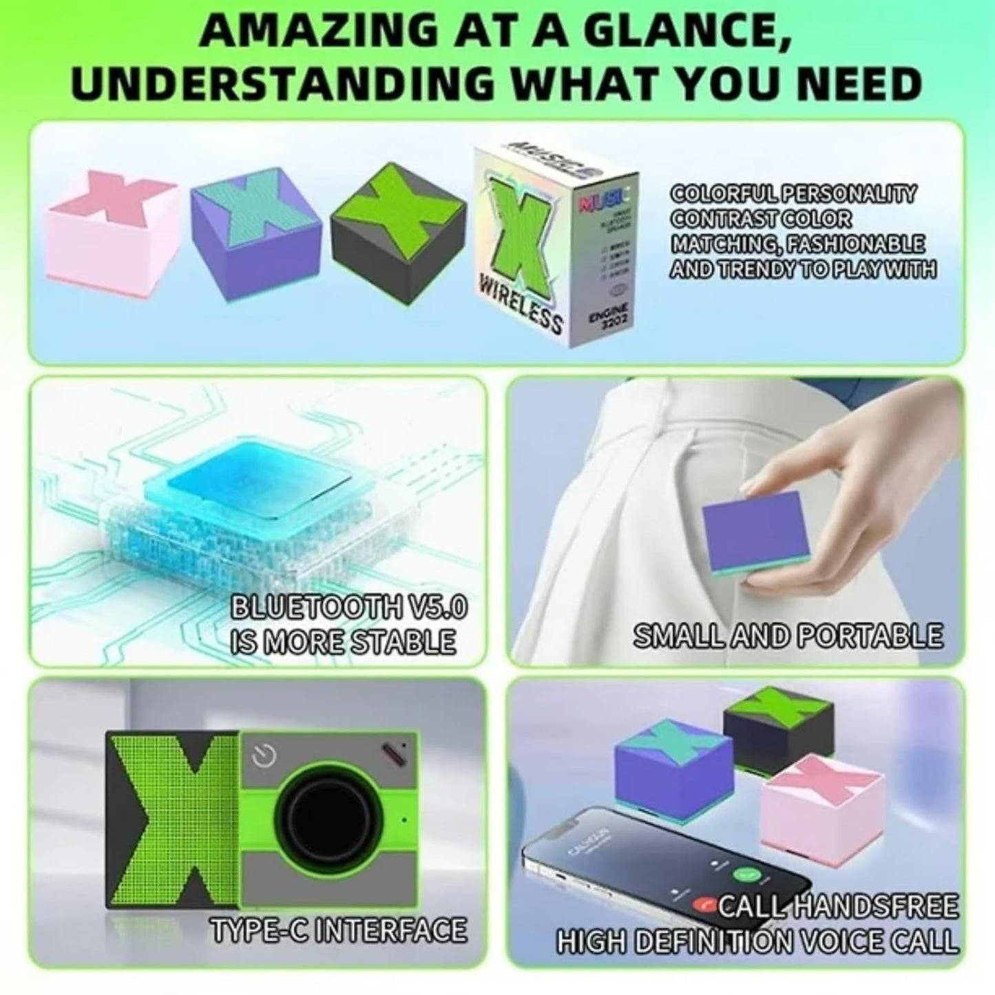 X1 Mini 5W Wireless Bluetooth Mini Speaker with Loud Sound, 40mm Driver, Bluetooth V5.1 Strong Connectivity, Pocket Friendly Design, with Inbuilt MIC for Call Function for Android & iOS - CARTitCARTitCARTit