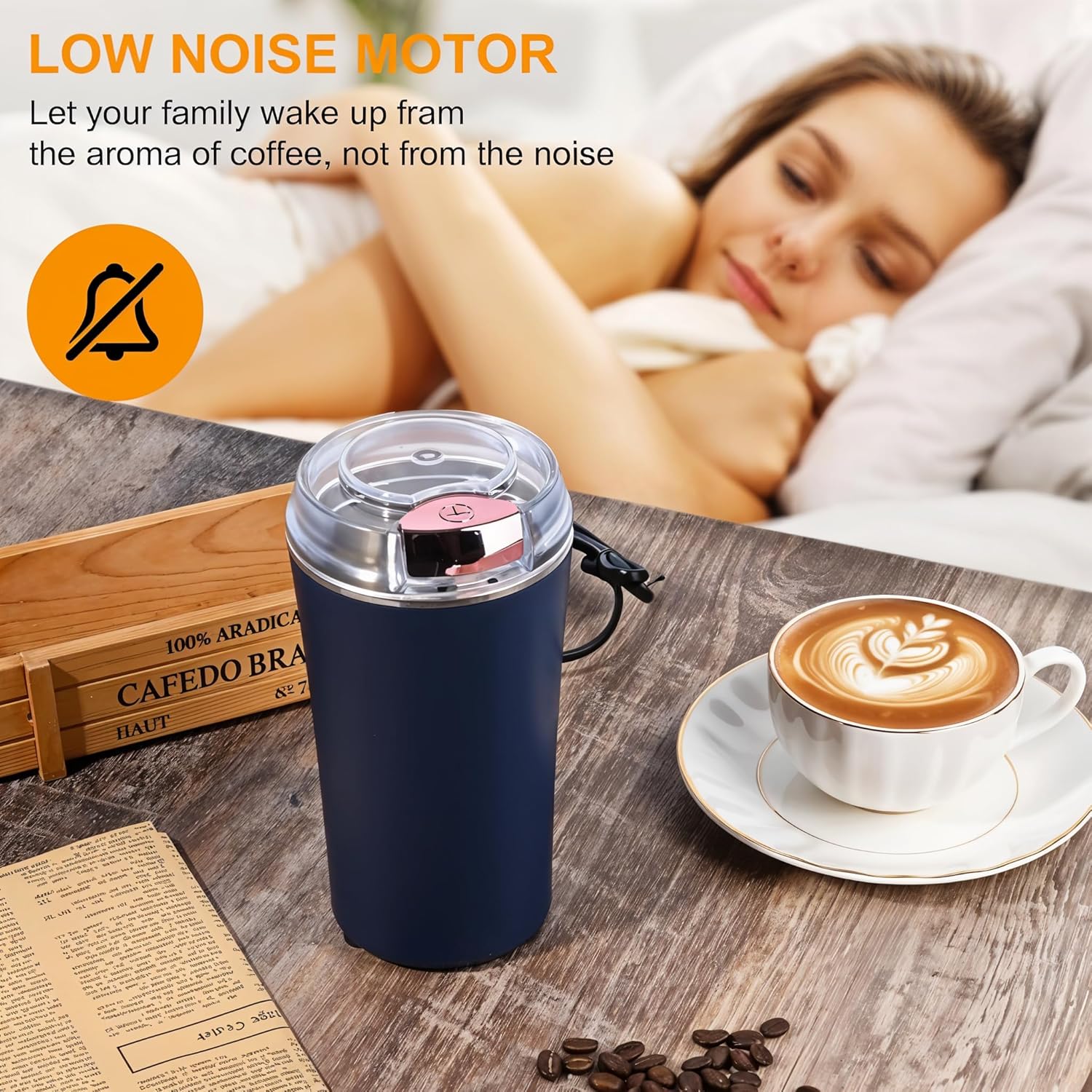Coffee & Spice Grinder - 4 - Blade Electric Coffee & Spice Grinder – Stainless Steel Portable Mixer for Masala, Herbs, Dry Spices & Nuts – Push Button Control, Compact & Durable for Home Kitchen - CARTitCARTitCARTit