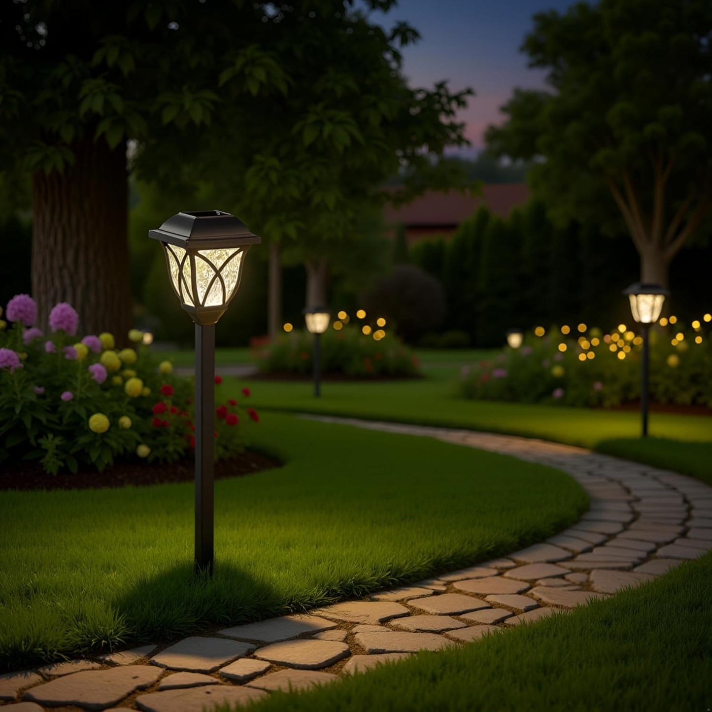 Outdoor Solar LED Lights – Combo Pack of 2 | Soft Ambient Lighting for Garden, Pathways, Walkways, Landscaping, and Driveways - CARTitCARTitCARTit