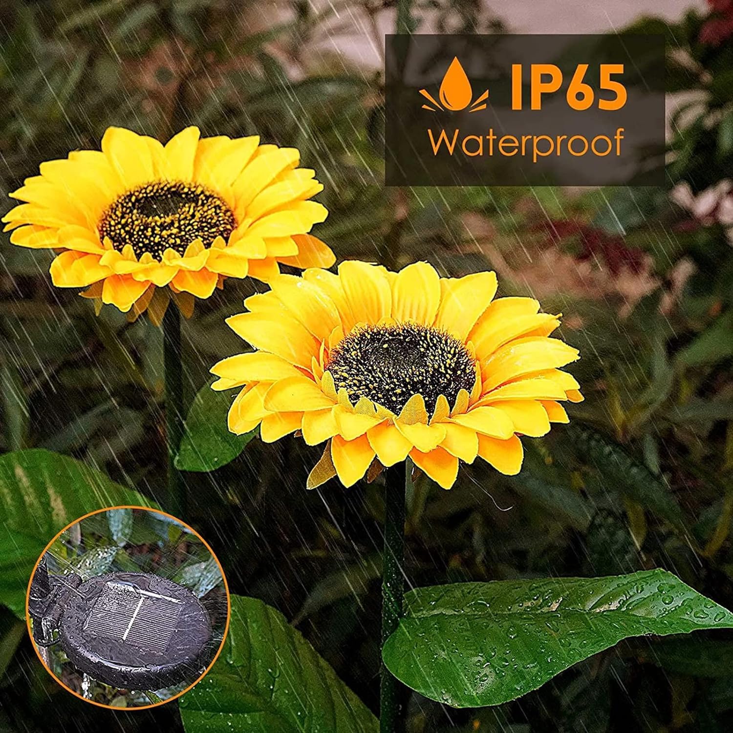 Sunflower Solar LED Garden Decor Lights – Auto Charging Waterproof Outdoor Stake Lights (Set of 2) - CARTitCARTitCARTit