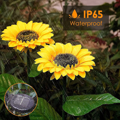 Sunflower Solar LED Garden Decor Lights – Auto Charging Waterproof Outdoor Stake Lights (Set of 2) - CARTitCARTitCARTit