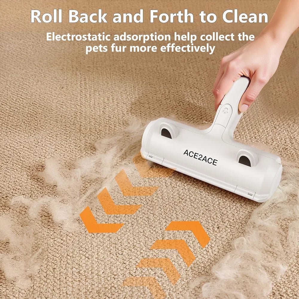 Pet Hair Remover Roller – Reusable Fur Remover Brush for Dogs & Cats | Self - Cleaning Lint Roller for Furniture, Carpet, Bedding, Clothes (White+Blue) - CARTitCARTitCARTit