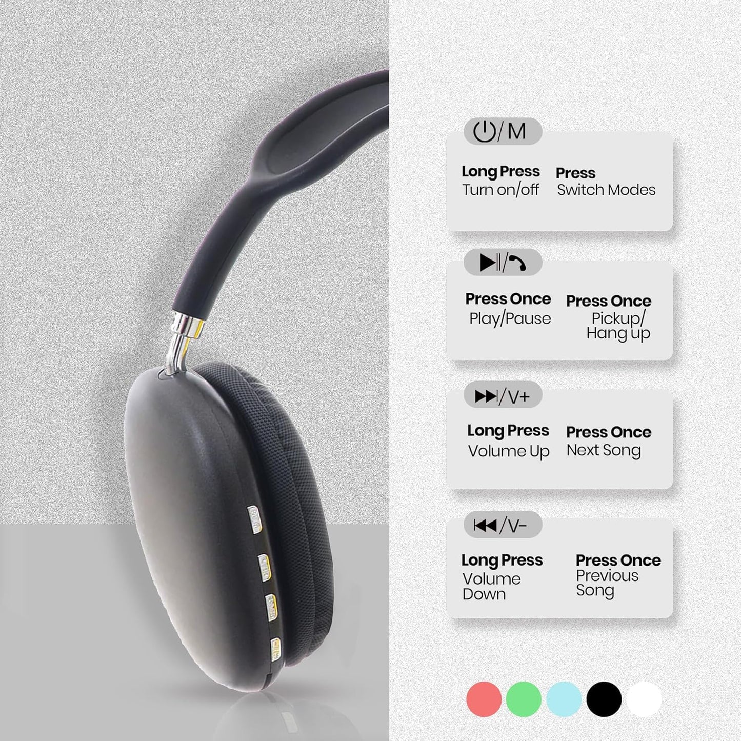 P9 Wireless Over - Ear Bluetooth Headphones | Hi - Fi Sound, Foldable Design, Built - in Mic, Deep Bass, Comfortable Earpads - CARTitCARTitCARTit