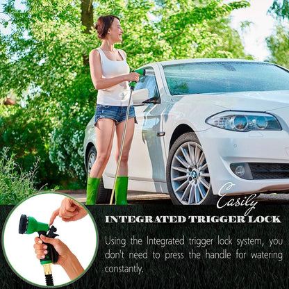 7 - Pattern High Pressure Garden Hose Nozzle – Heavy - Duty Water Spray Gun with Leak - Proof Metal Grip & Lock, Ideal for Gardening, Car & Pet Washing - CARTitCARTitCARTit