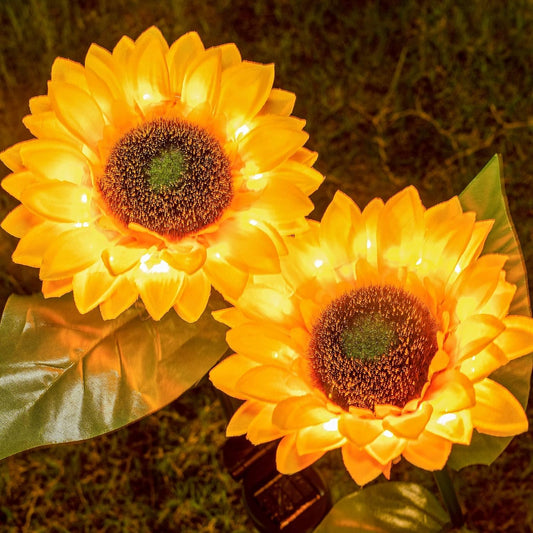 Sunflower Solar LED Garden Decor Lights – Auto Charging Waterproof Outdoor Stake Lights (Set of 2) - CARTitCARTitCARTit