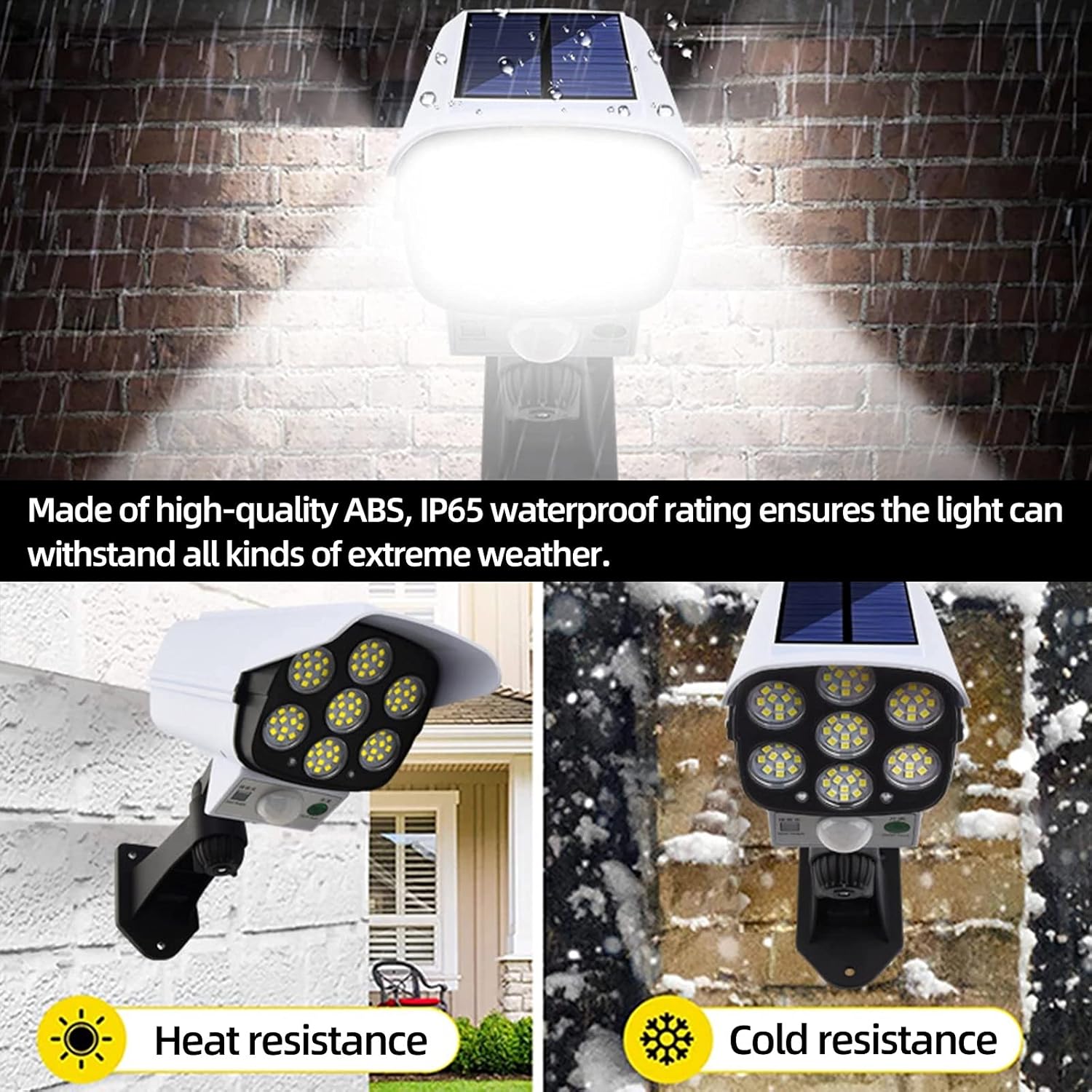 Solar Light Outdoor 77 LED Motion Sensor Security Camera Shaped Wall Lamp, Waterproof, Rotatable, with Remote Control - CARTitCARTitCARTit