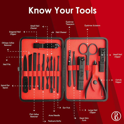 Beauté Secrets Manicure Set Nail Clippers, Stainless Steel Face Scissors Grooming Kit with Peeling Knife, Nail Cleaning Knife, Acne needle, Blackhead Tool... - CARTitCARTitCARTit