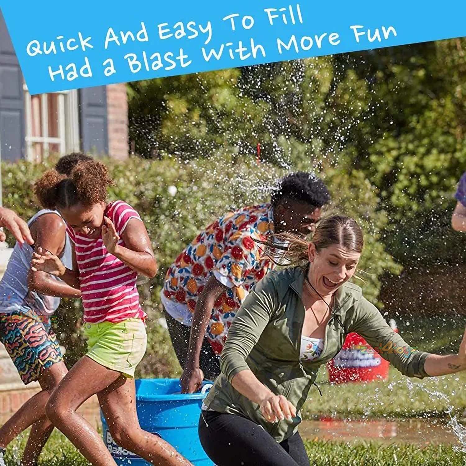 Water Balloons Holi For Kids Boys And Girls, Latex With Refill Hose, Three Bunches Balloons Games Swimming Pool Outdoor Fun Magic Water Balloons (111 Pieces Balloons), Multicolor - CARTitCARTitCARTit
