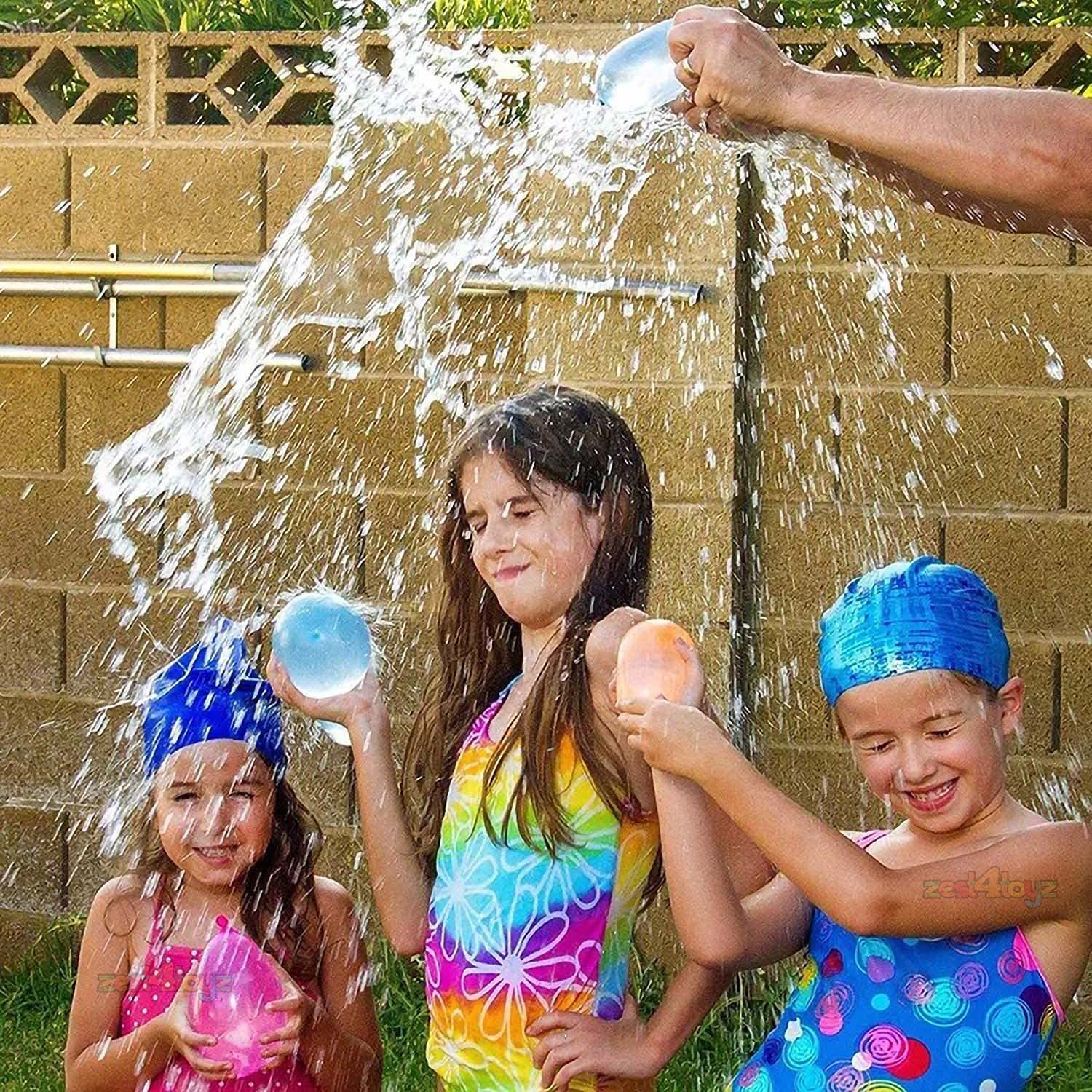 Water Balloons Holi For Kids Boys And Girls, Latex With Refill Hose, Three Bunches Balloons Games Swimming Pool Outdoor Fun Magic Water Balloons (111 Pieces Balloons), Multicolor - CARTitCARTitCARTit